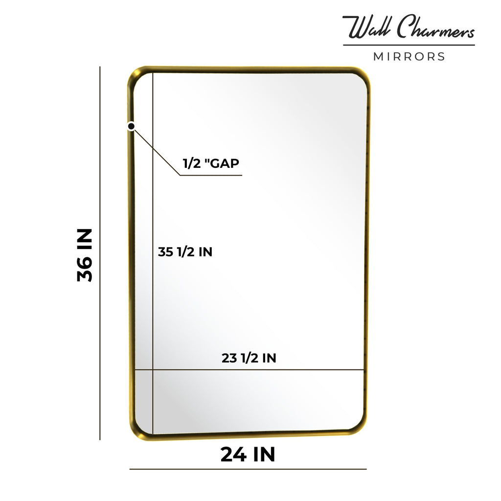 Gold Hanging Bathroom Mirror – 24' x 36' Wand Vanity Mirror
