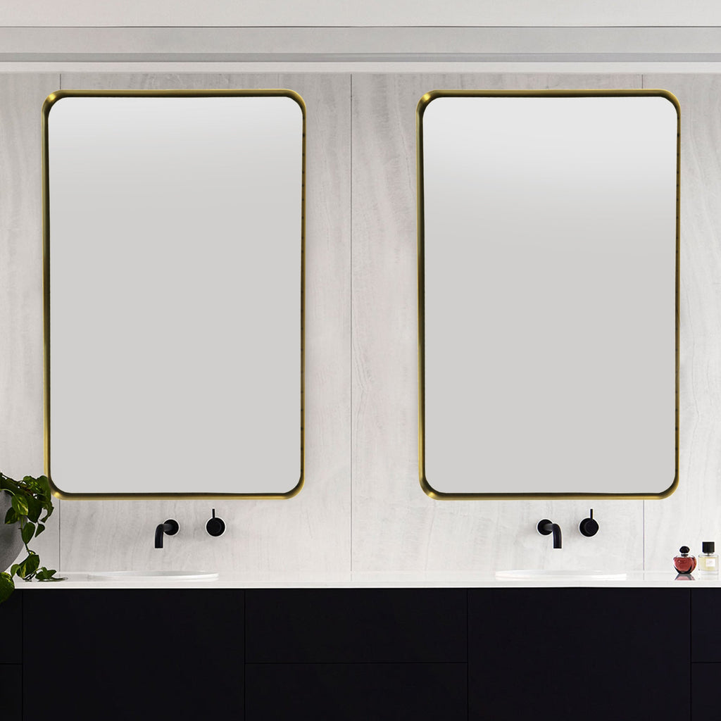 Gold Hanging Bathroom Mirror – 24' x 36' Wand Vanity Mirror