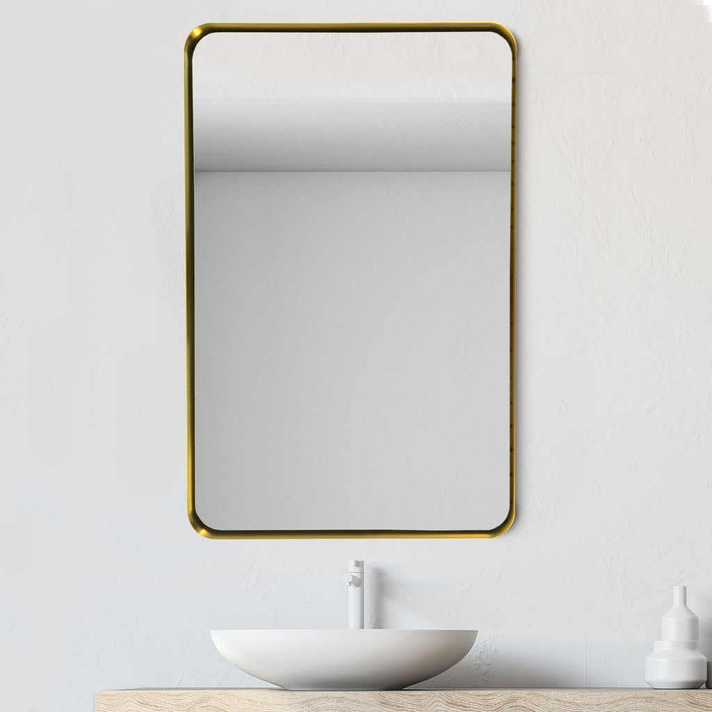 Gold Hanging Bathroom Mirror – 24' x 36' Wand Vanity Mirror