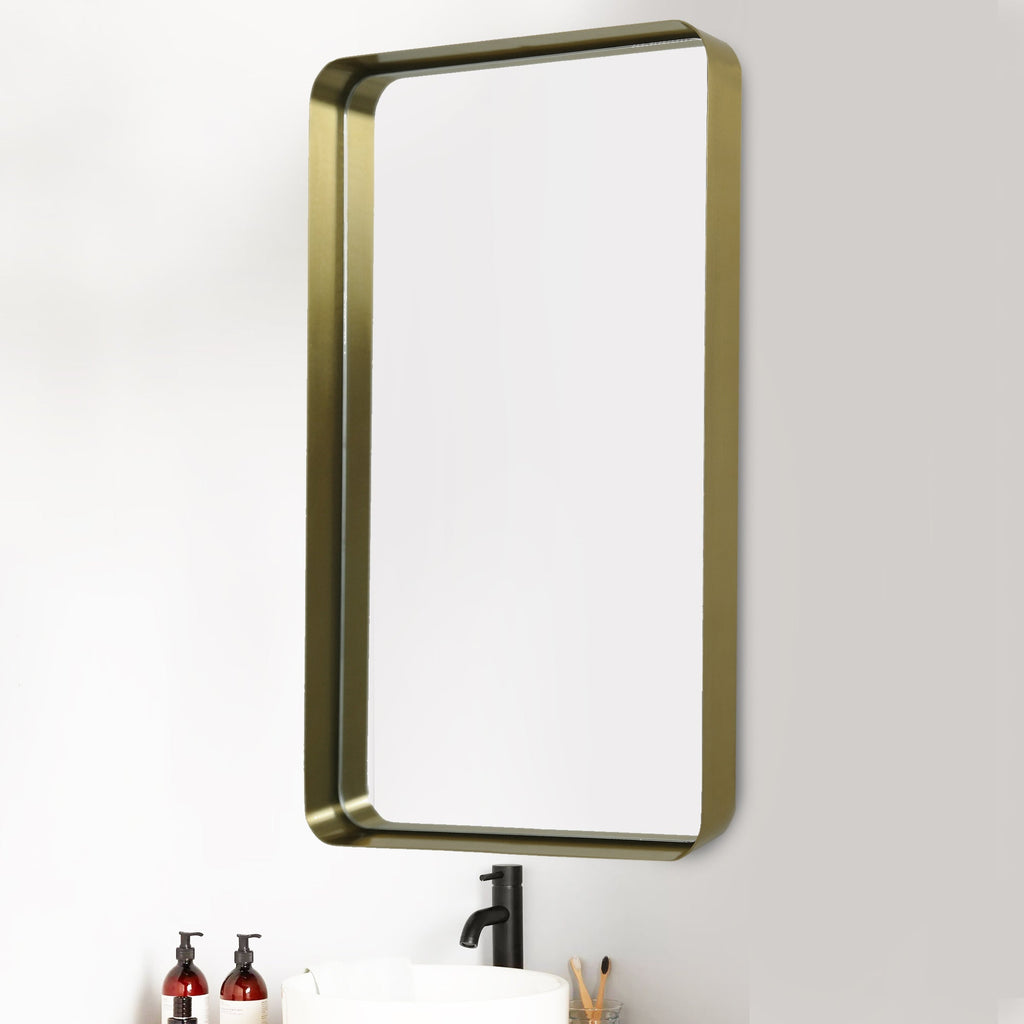 Gold Hanging Bathroom Mirror – 24' x 36' Wand Vanity Mirror