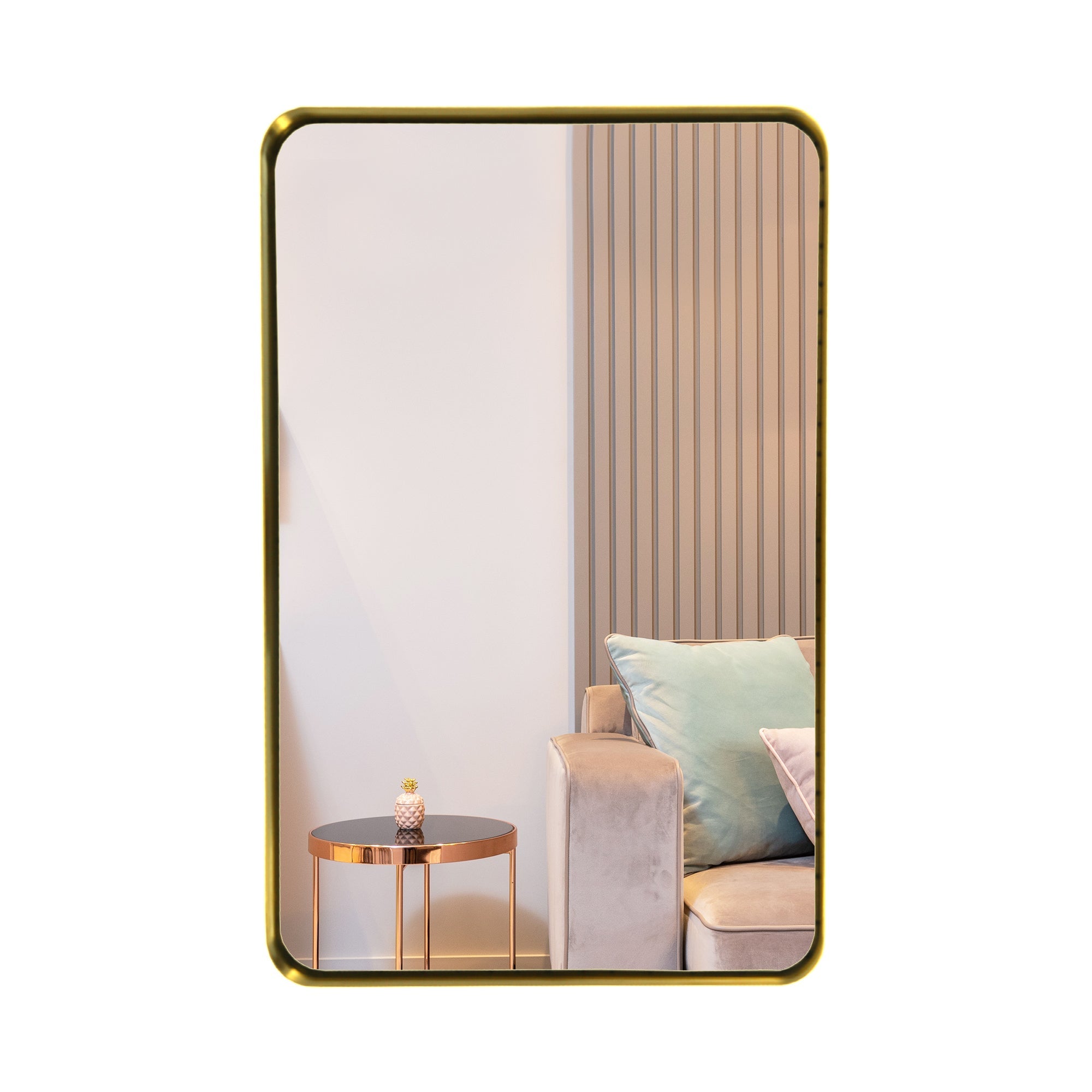 Gold Hanging Bathroom Mirror – 24' x 36' Wand Vanity Mirror