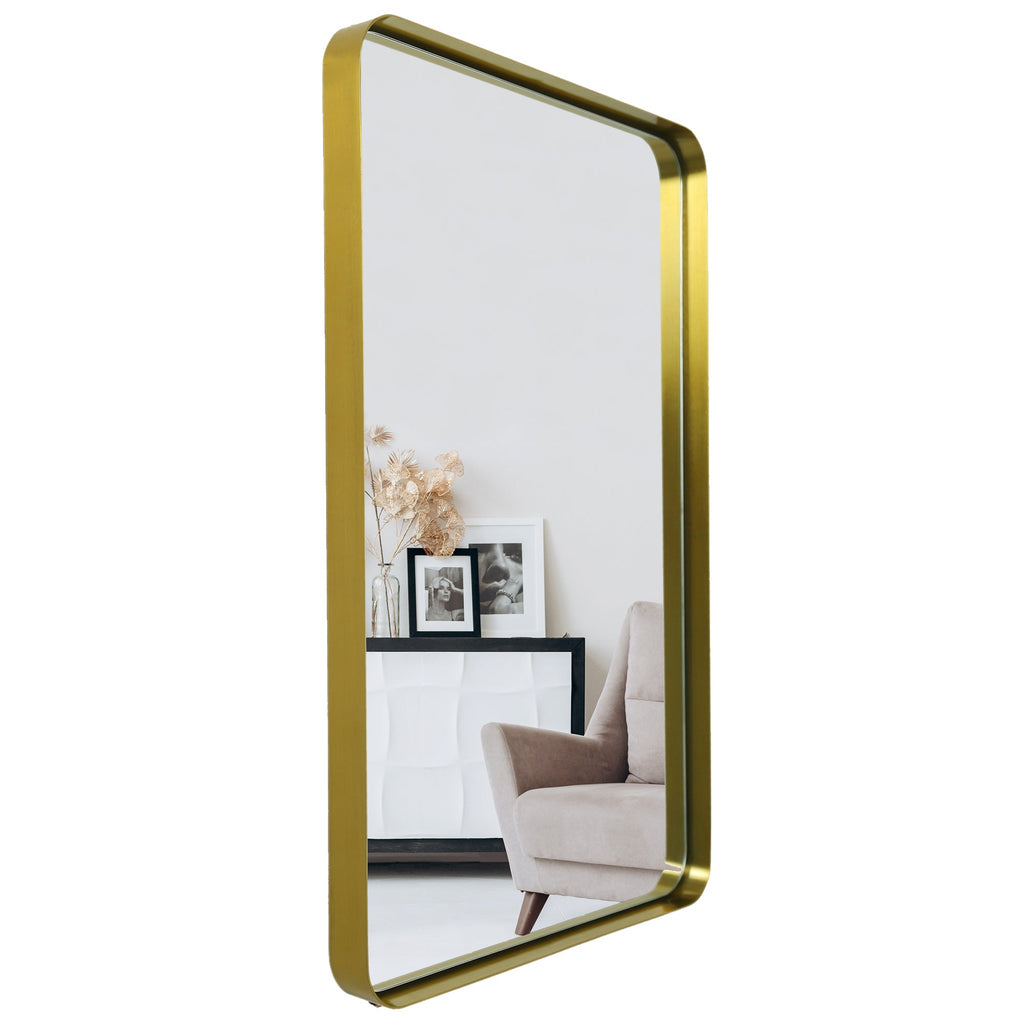 Gold Hanging Bathroom Mirror – 24' x 36' Wand Vanity Mirror