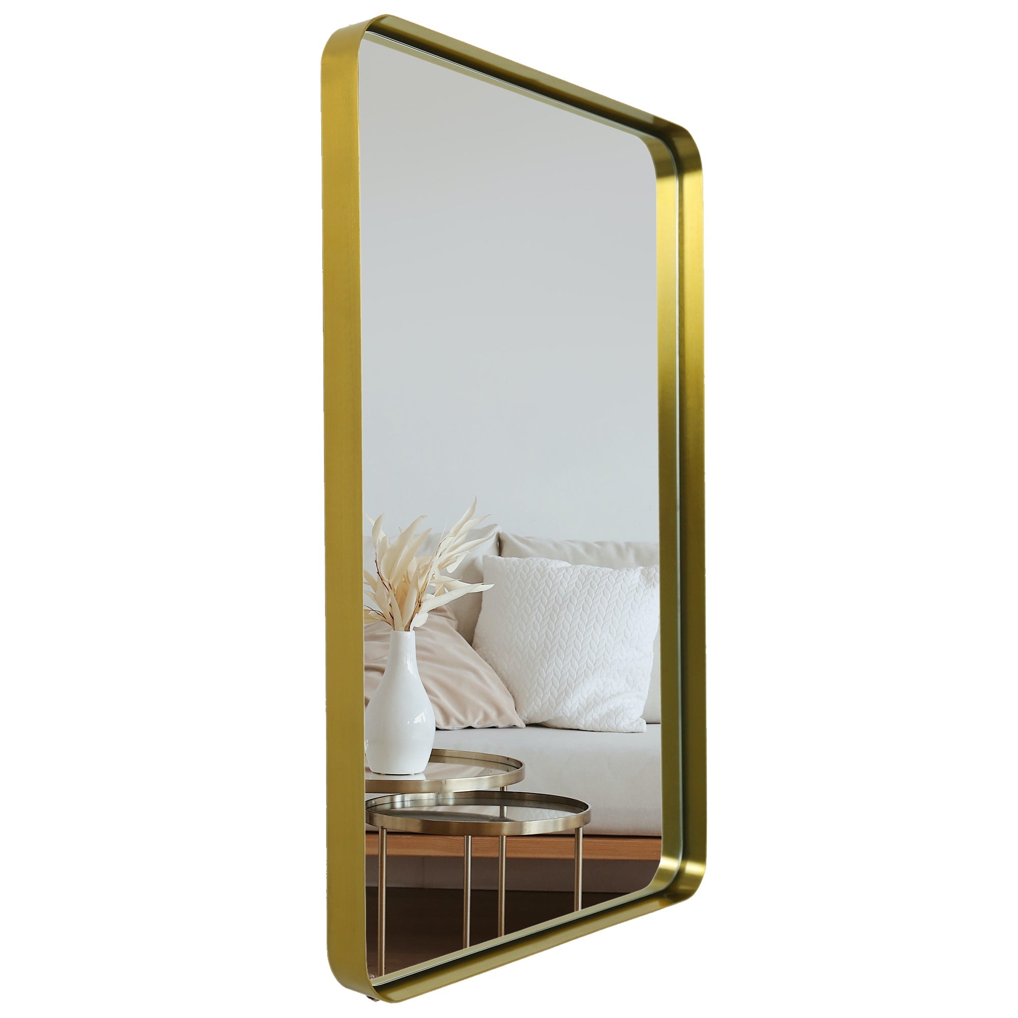 Gold Hanging Bathroom Mirror – 24' x 36' Wand Vanity Mirror