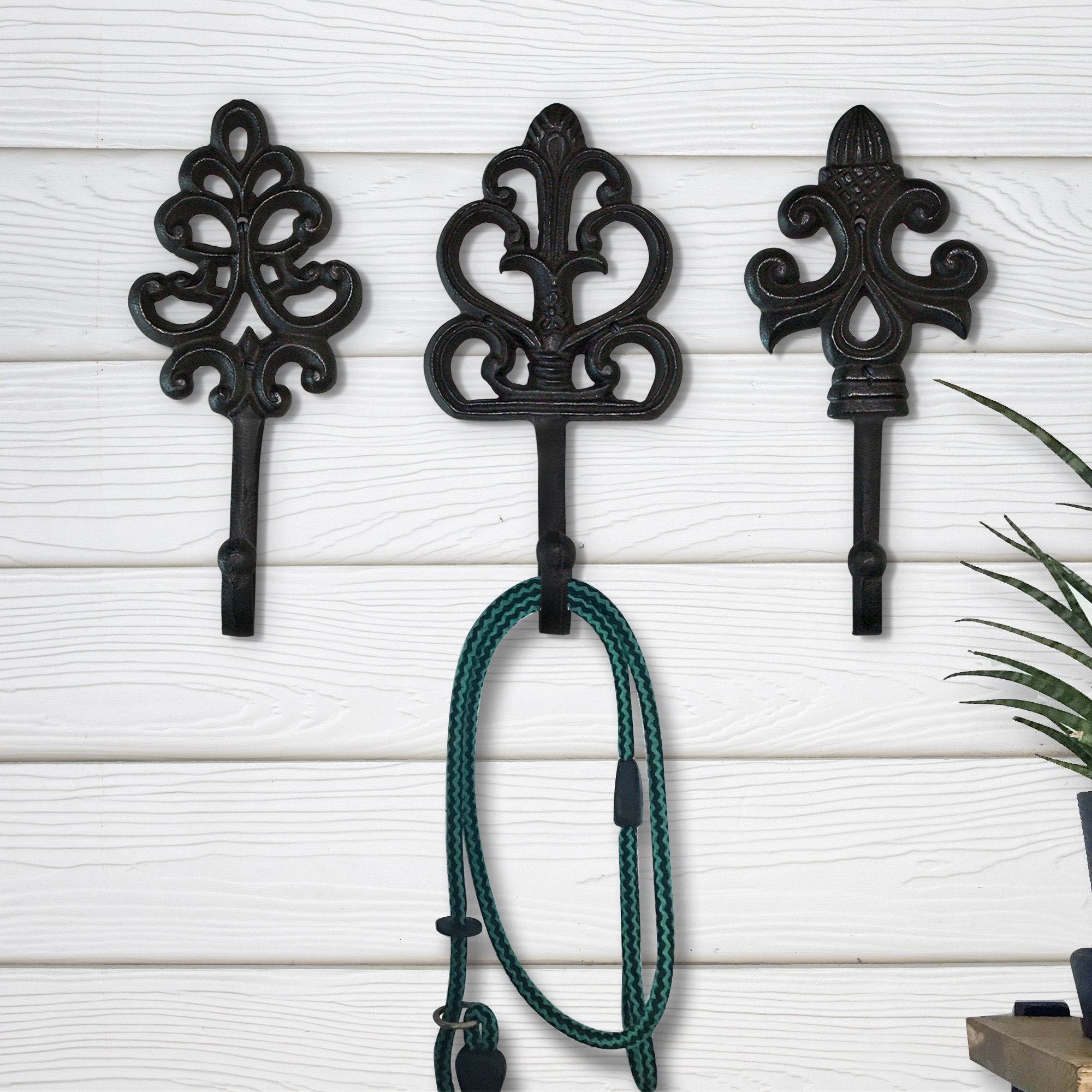 3er-Set Fleur De Lis Wandhaken - 8' Rustic Gusseisen Dekorative Hooks, Bronze Coat & Key Hooks mit Schrauben