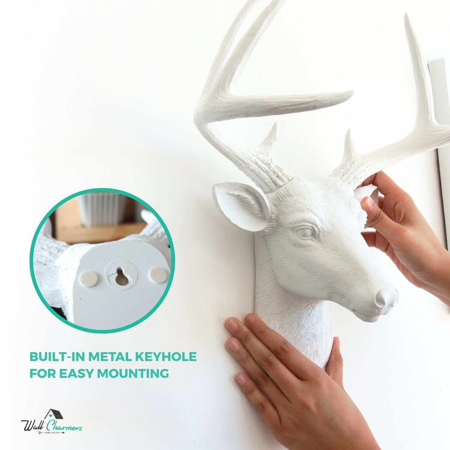 Mini Weiß Deer Head, 14'