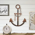 Rustic Marineblau Anchor Wanddekoration - 16' Gusseisen Nautical Wandkunst, Coastal Beach House Dekor, Hand-Finished