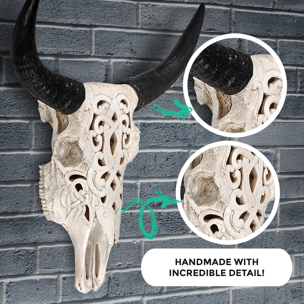 Carved Faux Steer Skull, 19'