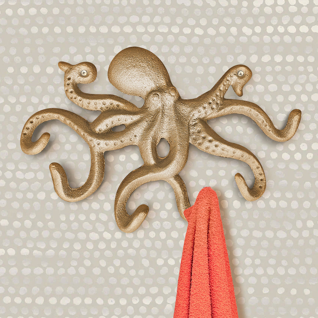 Goldgusseisen Octopus Wall Hook, 10.5'