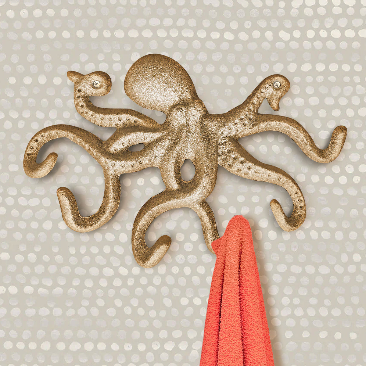 Goldgusseisen Octopus Wall Hook, 10.5'