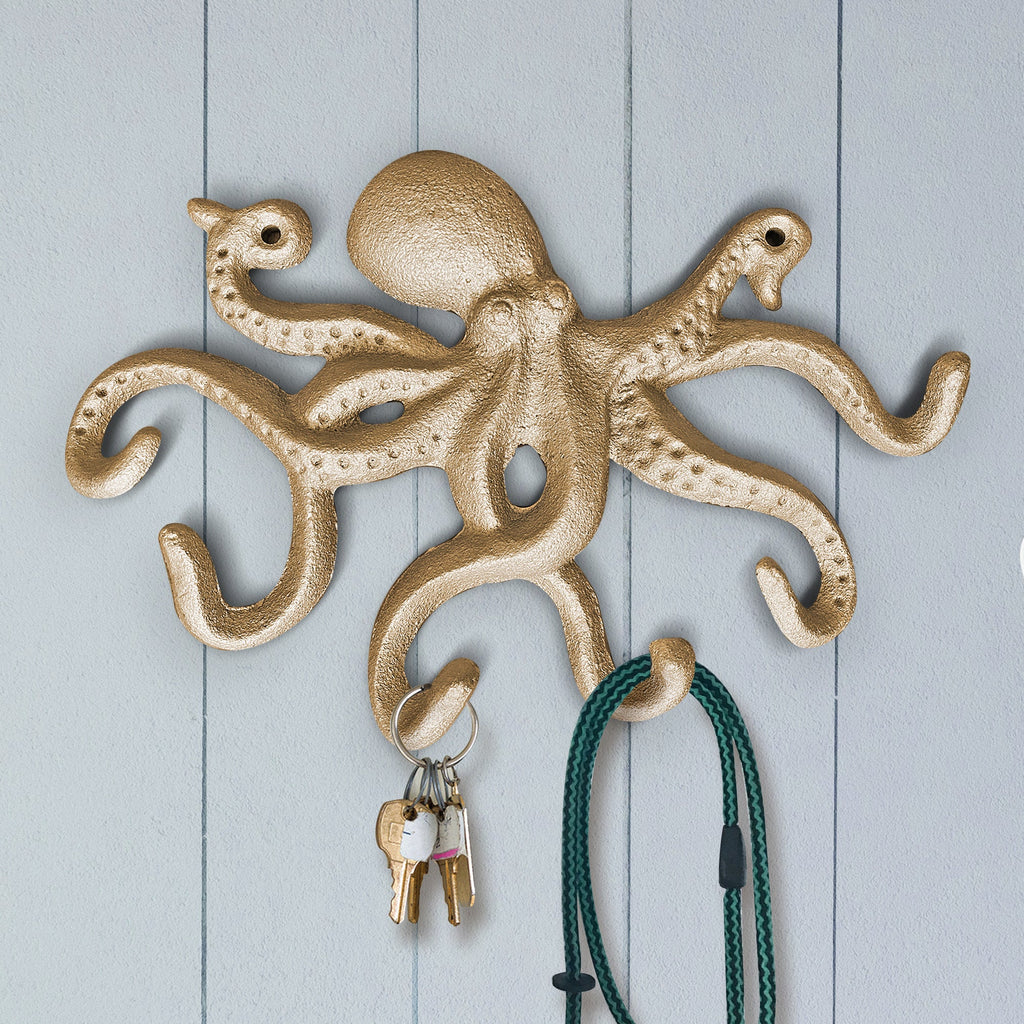 Goldgusseisen Octopus Wall Hook, 10.5'
