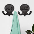 2er-Set 'His & Hers' Handtuchhaken - 5.8' Rustic Gusseisen Badezimmerwandhaken