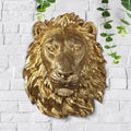 Große Gold Lion Wall Dekor - 17 'Faux Lion Head Wand Art, Handbemalte Erklärung Wand Mount