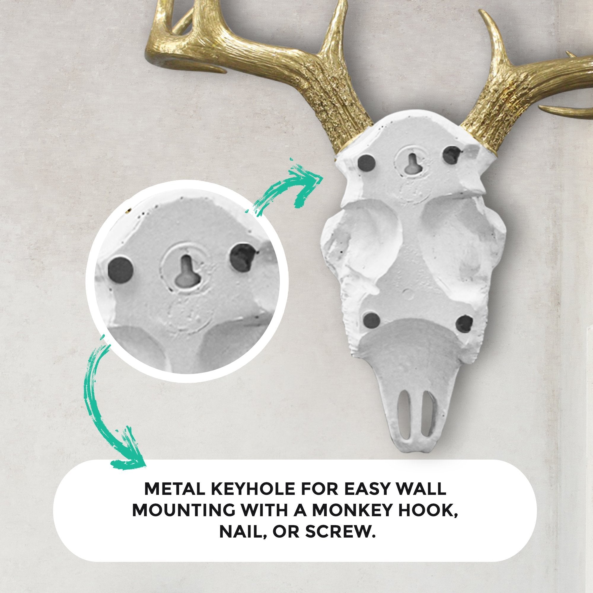 Weiß + Gold Deer Skull, 21'