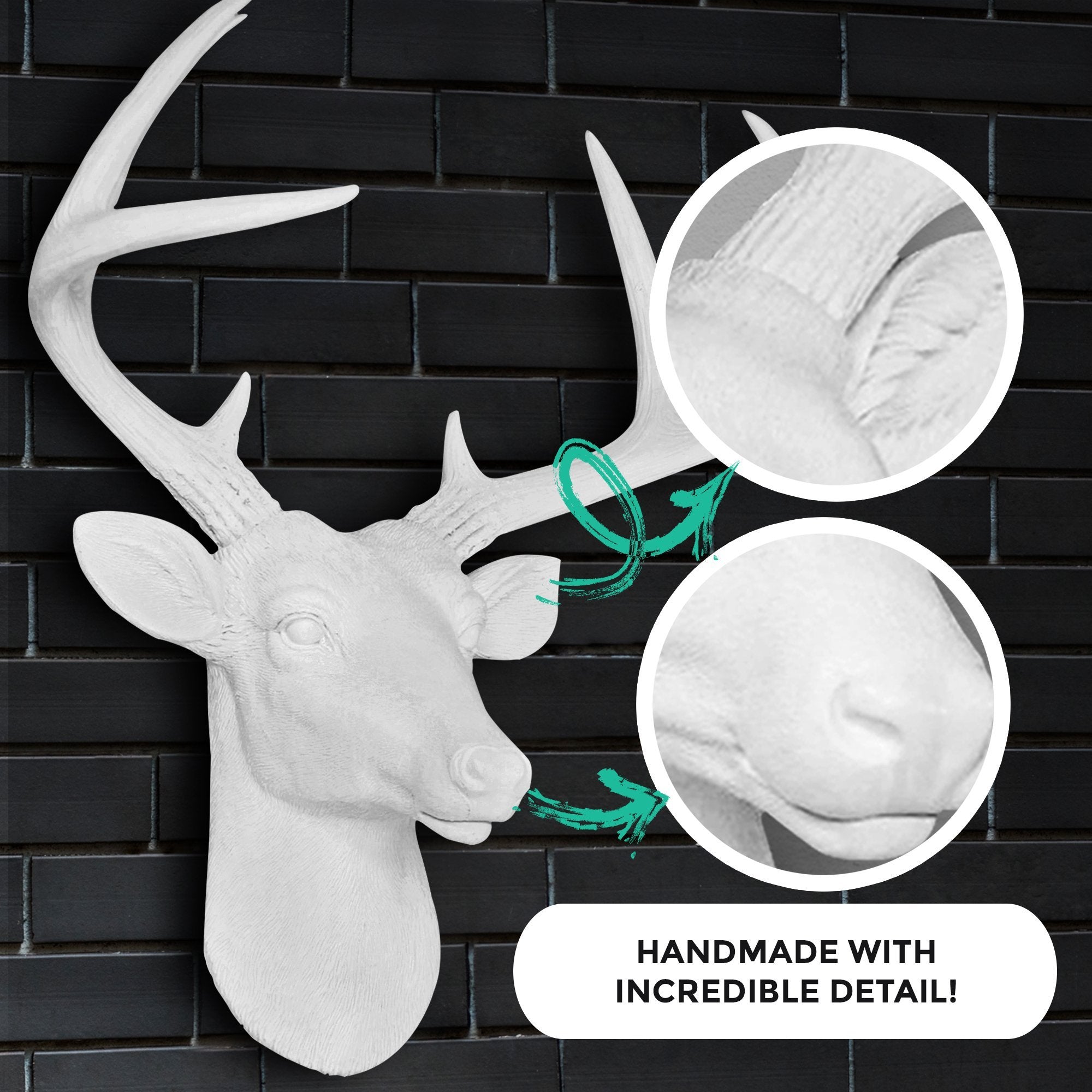 Mini Weiß Deer Head, 14'