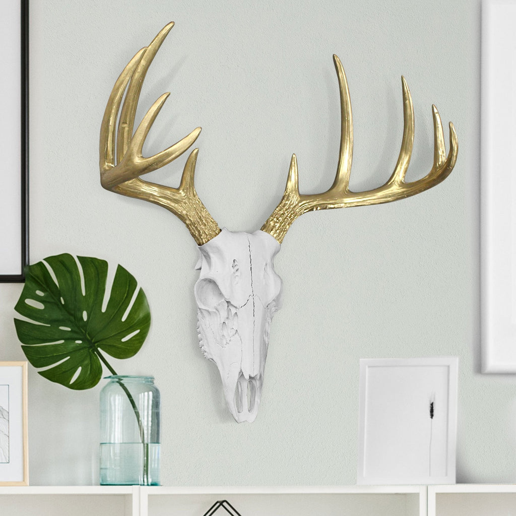 Mini Weiß + Gold Deer Skull, 16'