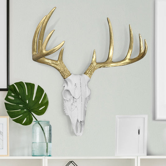 Mini Weiß + Gold Deer Skull, 16'