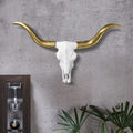 Weiß + Gold Mini Faux Longhorn Skull, 20'