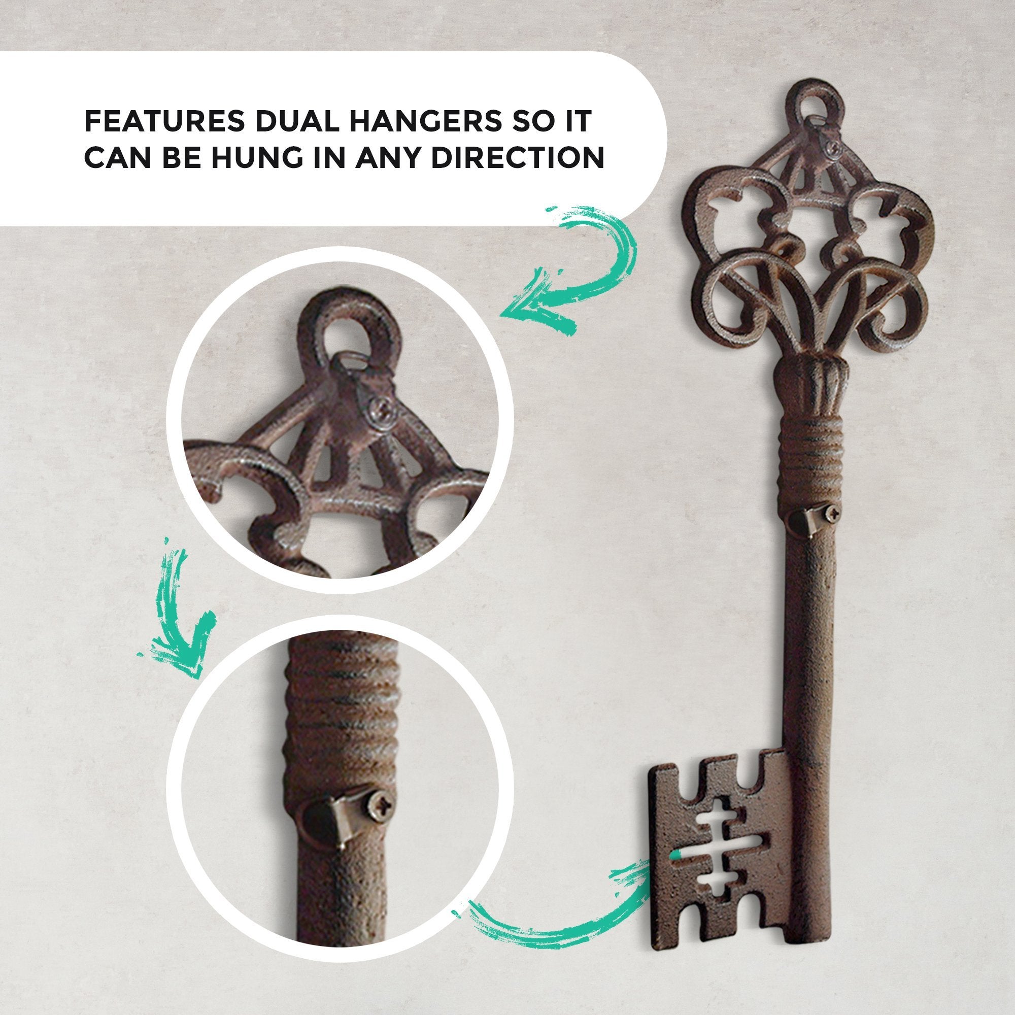 Rustic Bronze Skeleton Key, 14'