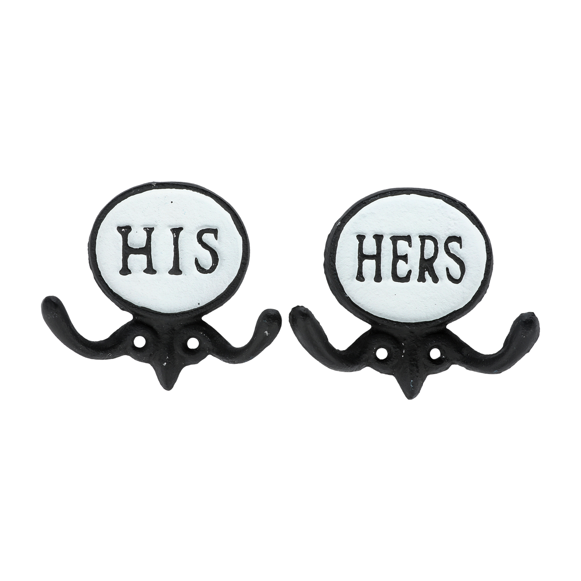 2er-Set Schwarz & Weiß 'His & Hers' Towel Hooks - 5.8' Dekorative Badezimmer Wandhaken