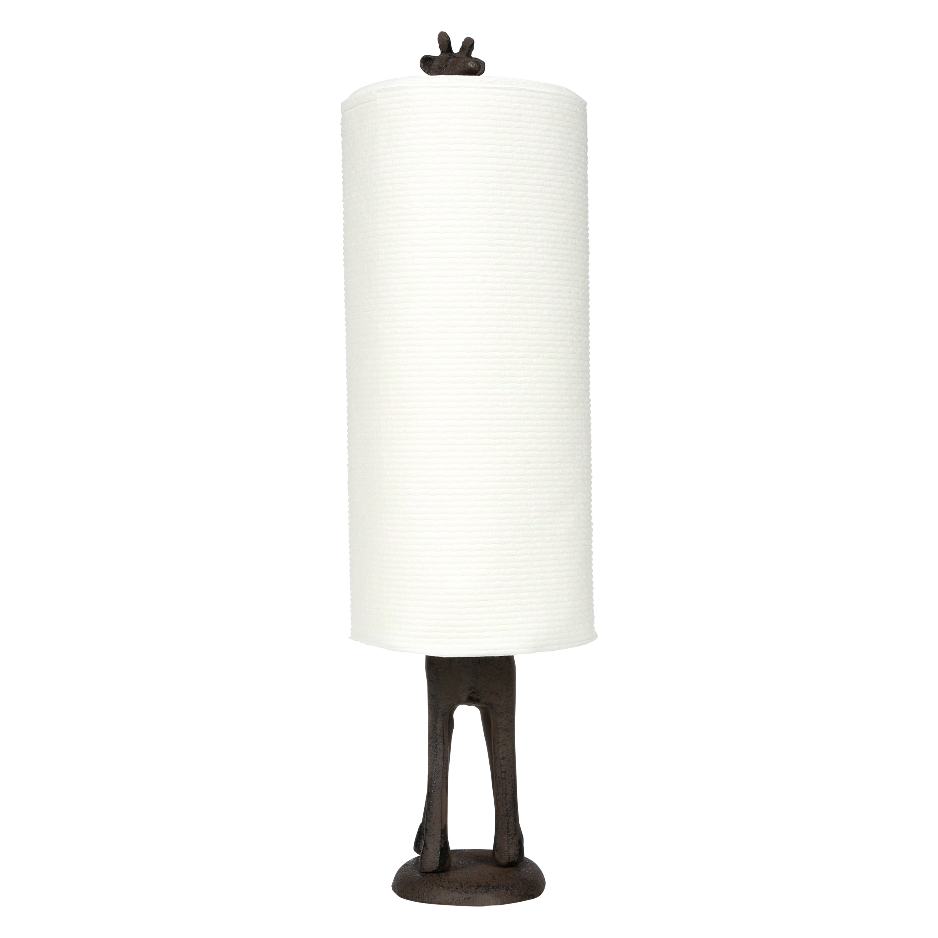 Rustic Giraffe Paper Towel Holder & Toilet Paper Stand - 16.5' Gusseisen Freistehende Küche & Badezimmer Dekor, schwere No-Tip Holder