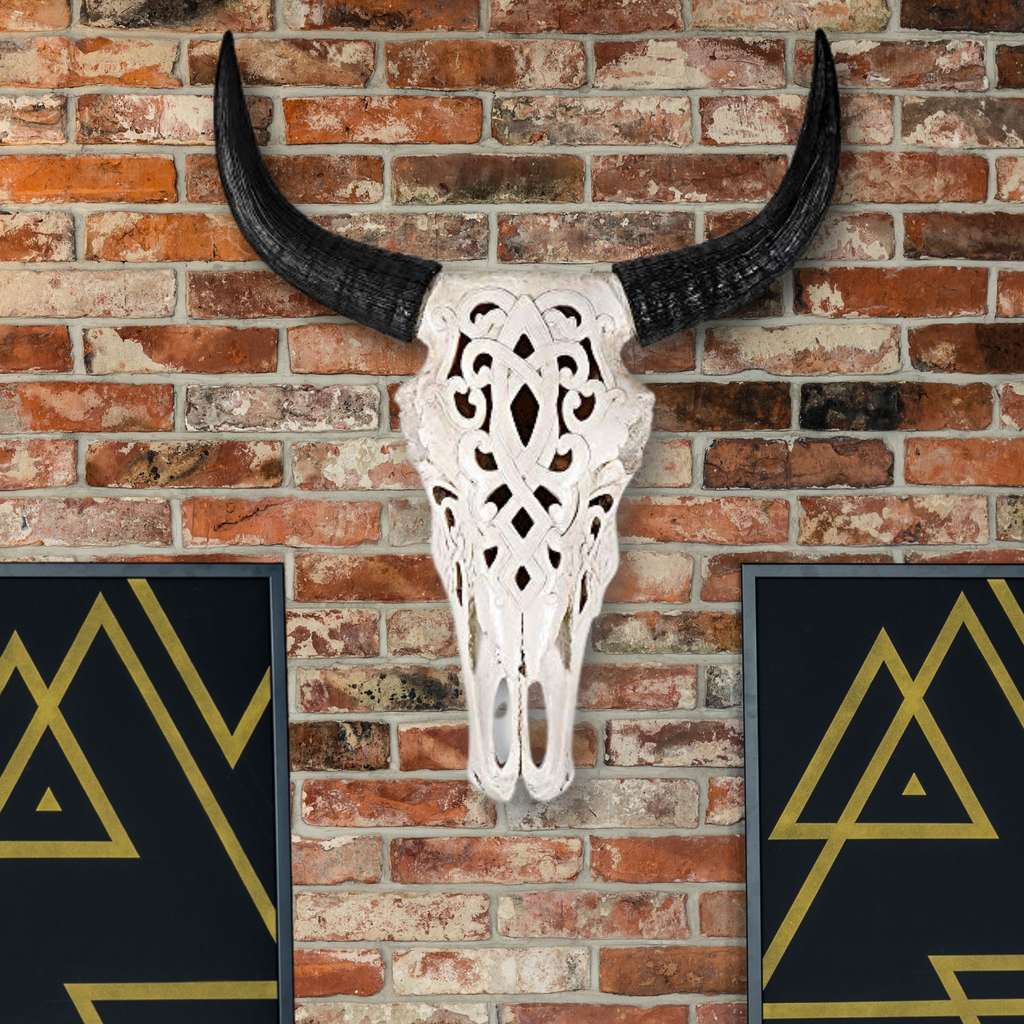 Carved Faux Steer Skull, 19'
