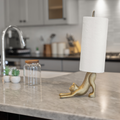 Gold Cat Paper Towel Holder & Toilet Paper Stand - 17' Gusseisen Freistehende Küche & Badezimmer Dekor, schwere No-Tip Holder