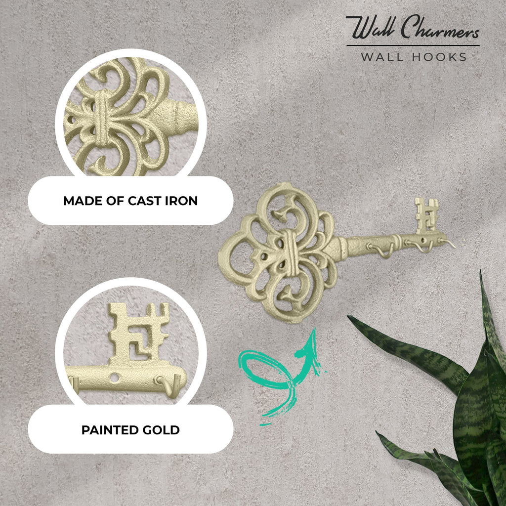 Gold Skeleton Key Wall Haken, 10'