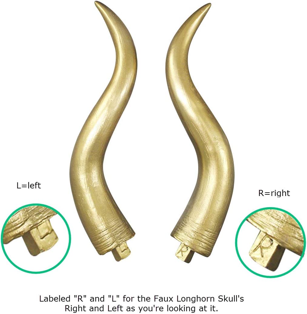 Weiß + Gold Mini Faux Longhorn Skull, 20'