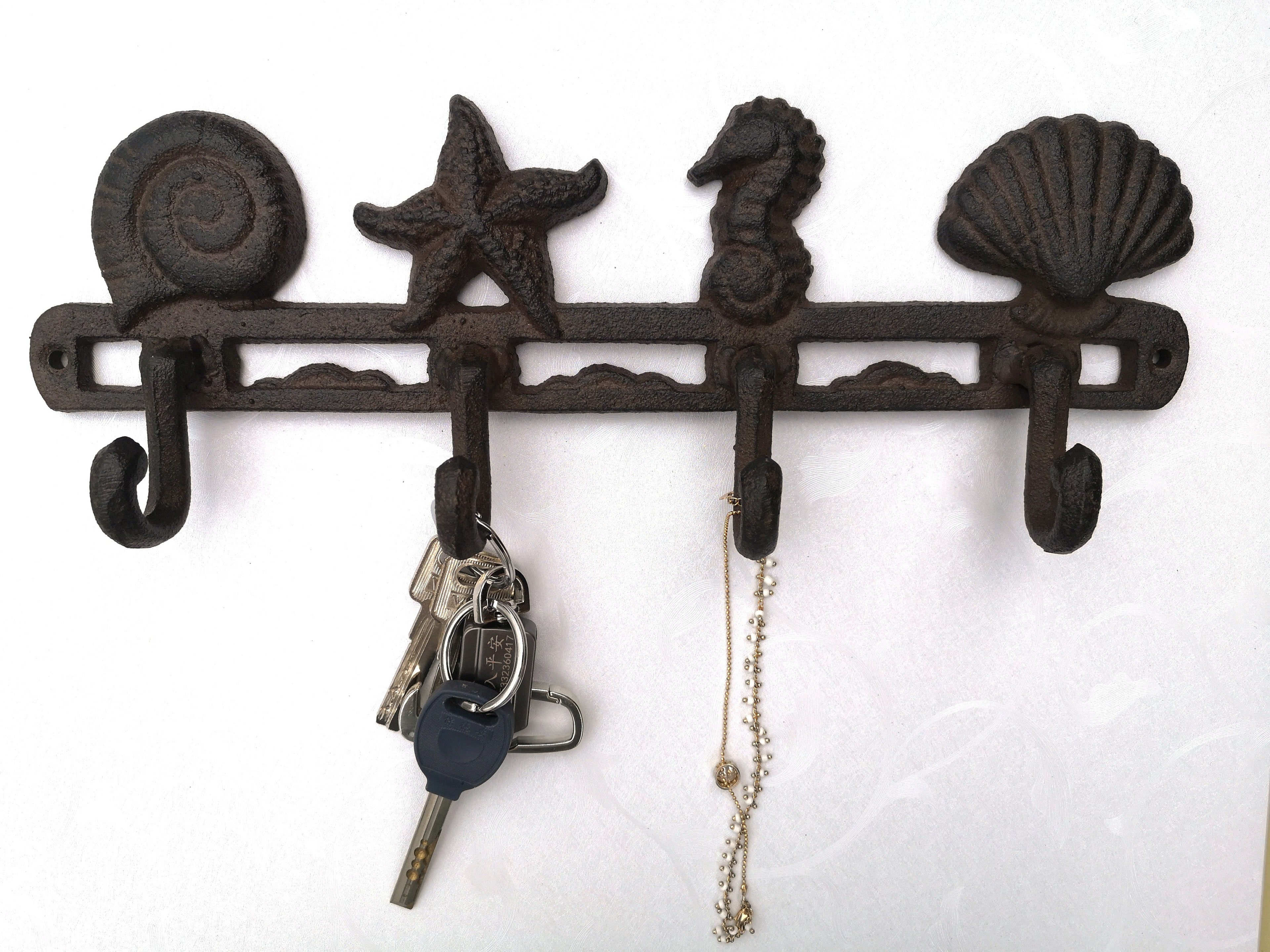 Seashell Wandhaken aus Gusseisen, 13'