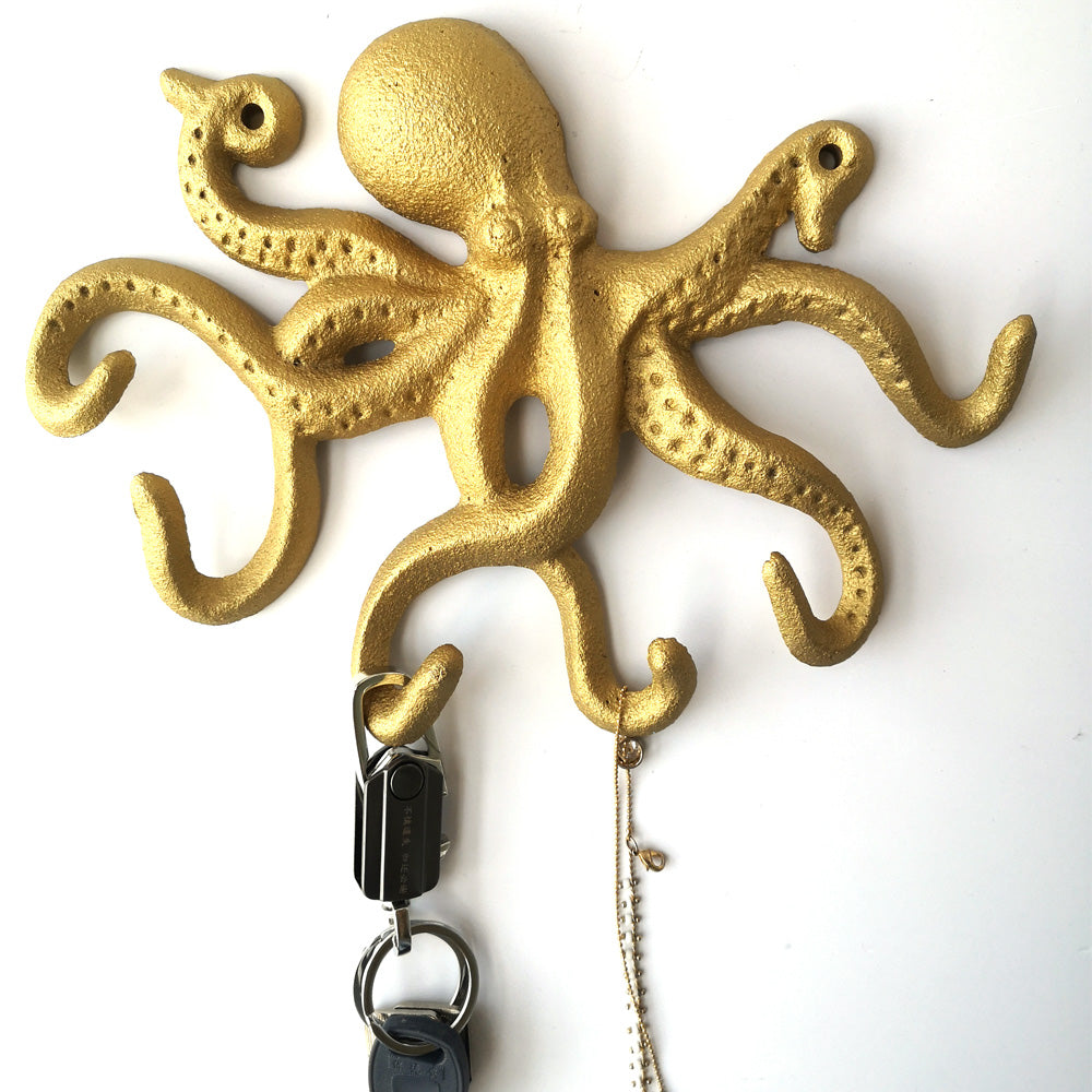 Goldgusseisen Octopus Wall Hook, 10.5'