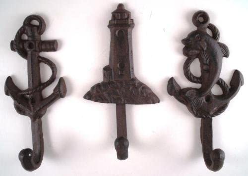 6er-Set nautischen Gusseisen Wandhaken