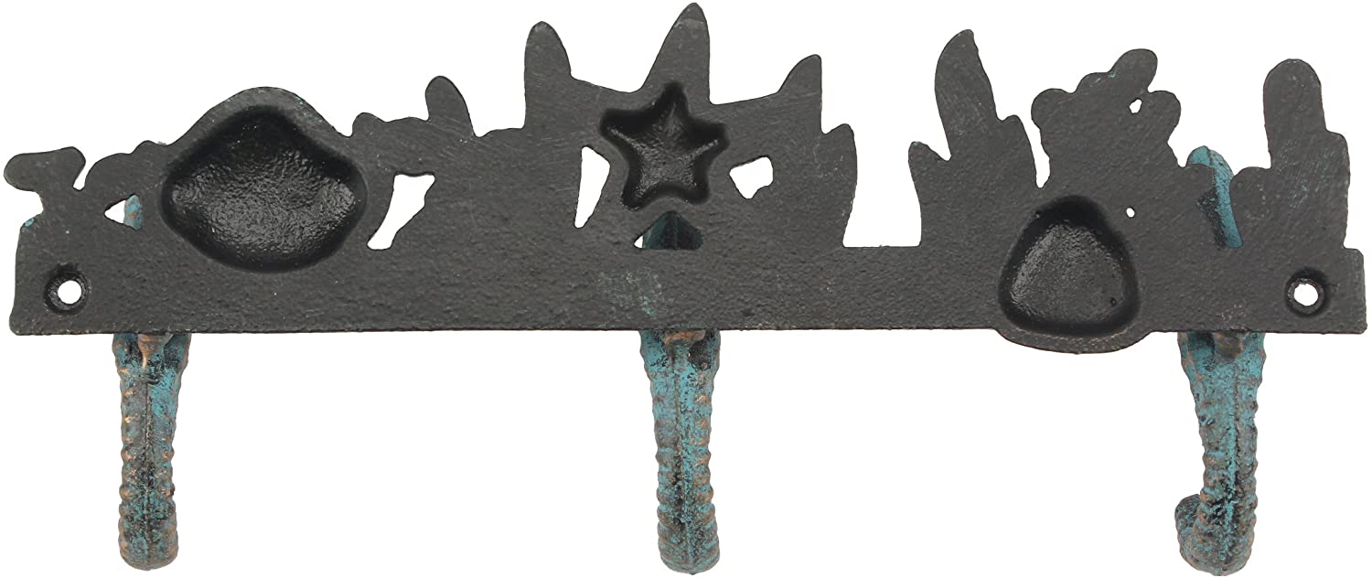 Türkisguss-Wandhaken Patina Seahorse, 11.2'